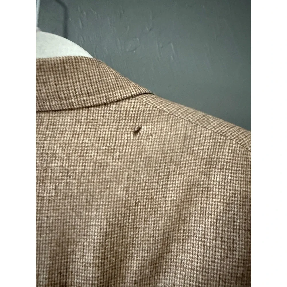 Pendleton High‎ Grade Western Wear Mens Wool Blazer Tan Brown Check 42 Vintage